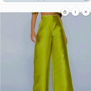 Nasty Gal Elegant Green Wide-Leg Pants